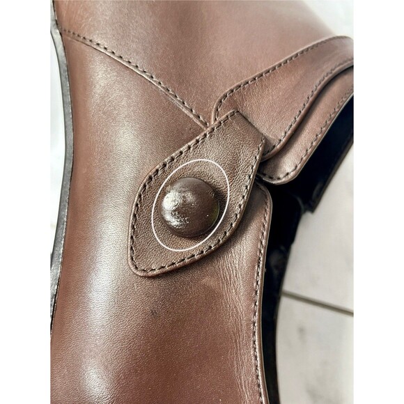 Covington Loafers Womens Shoes Sz 9.5 Brown Leather Block Heel Y2K Retro Regency - Picture 6 of 12